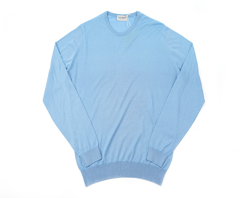 [JOHN SMEDLEY] 해트필드 이븐타이드 블루 30게이지 롱슬리브 크루넥 니트 스웨터