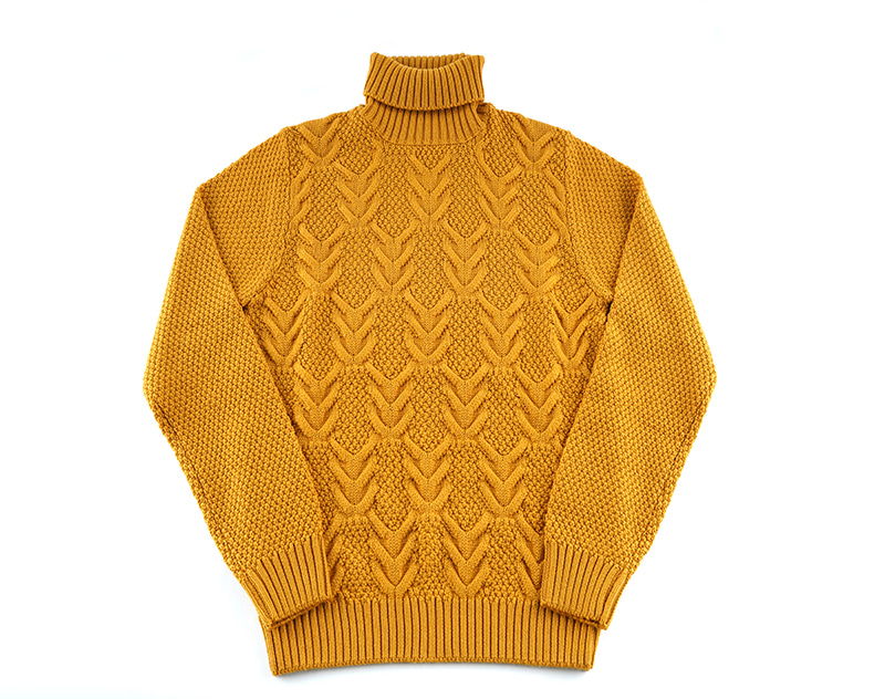 [HERITAGE] 옐로우 로우게이지 롤넥 스웨터