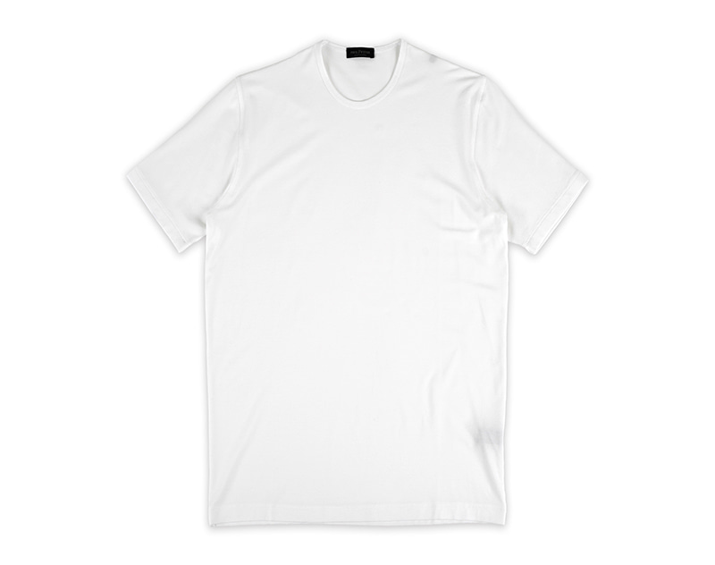 [PHIL PETTER] 화이트 숏 슬리브 스트레치 크루넥 티셔츠